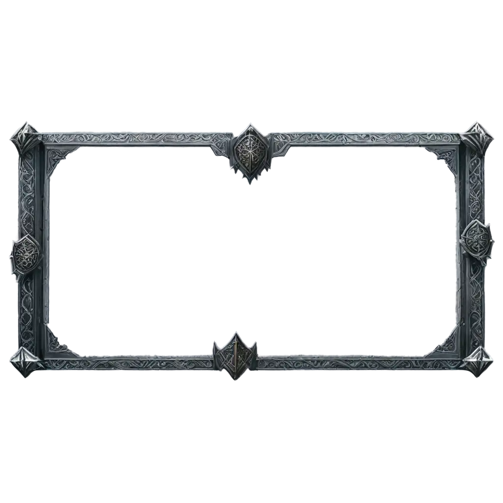 Rectangular UI frame for RPG game in a game of throne style - no letters