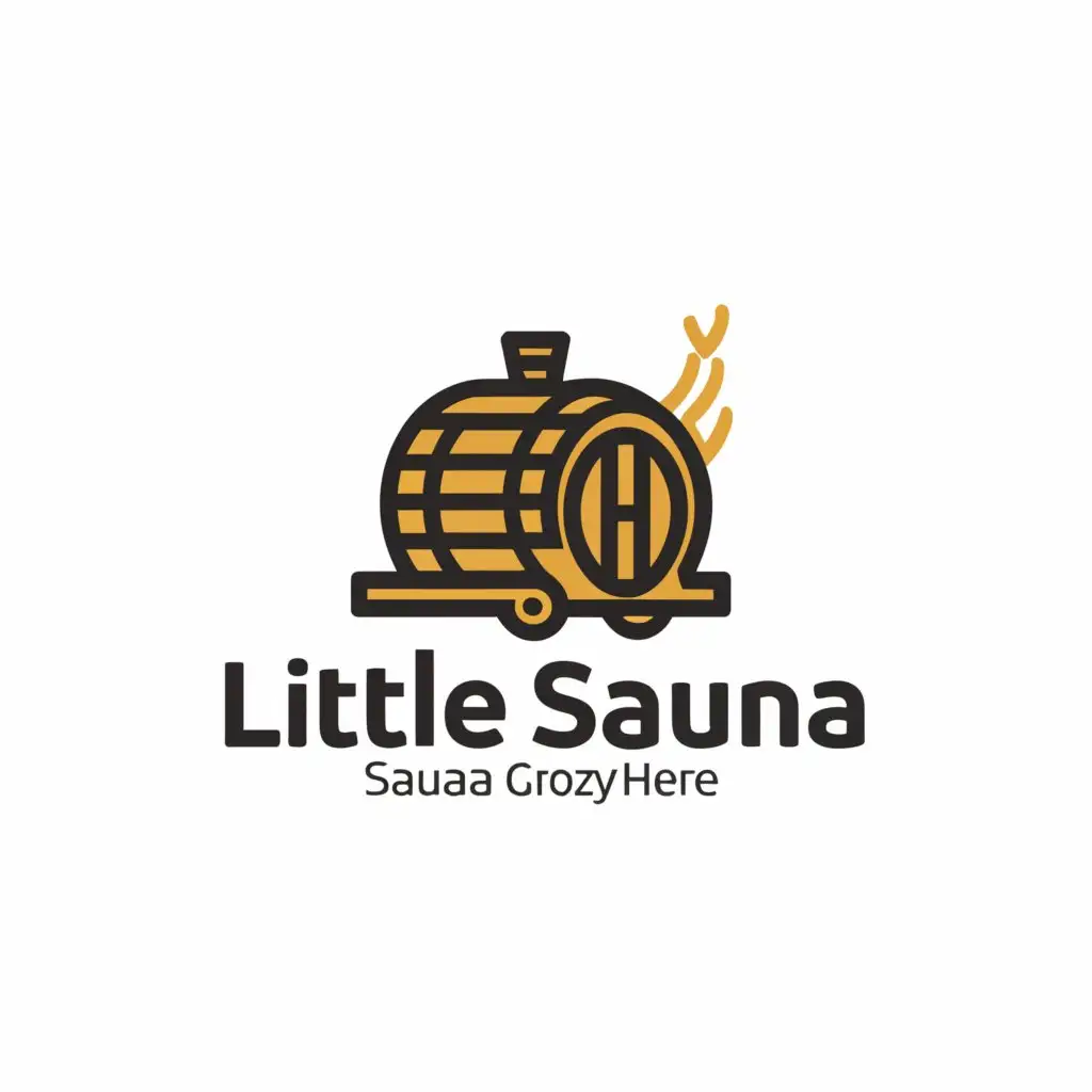 a logo design,with the text 'Little Sauna', main symbol:Barrel Sauna on a trailer,Moderate, be used in Beauty Spa industry, clear background