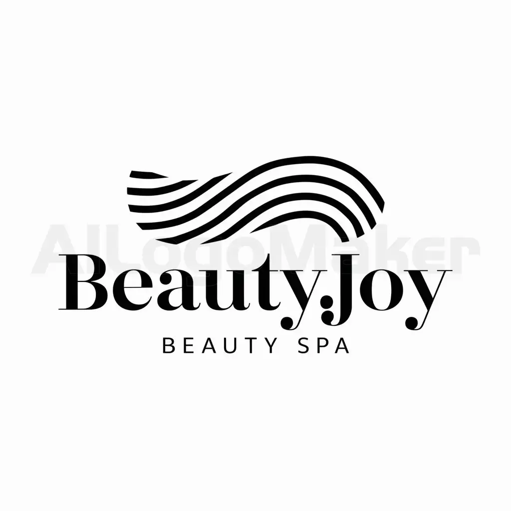 a logo design,with the text "beautyjoy", main symbol:unusual waves or hair and beauty,Moderate,be used in Beauty Spa industry,clear background