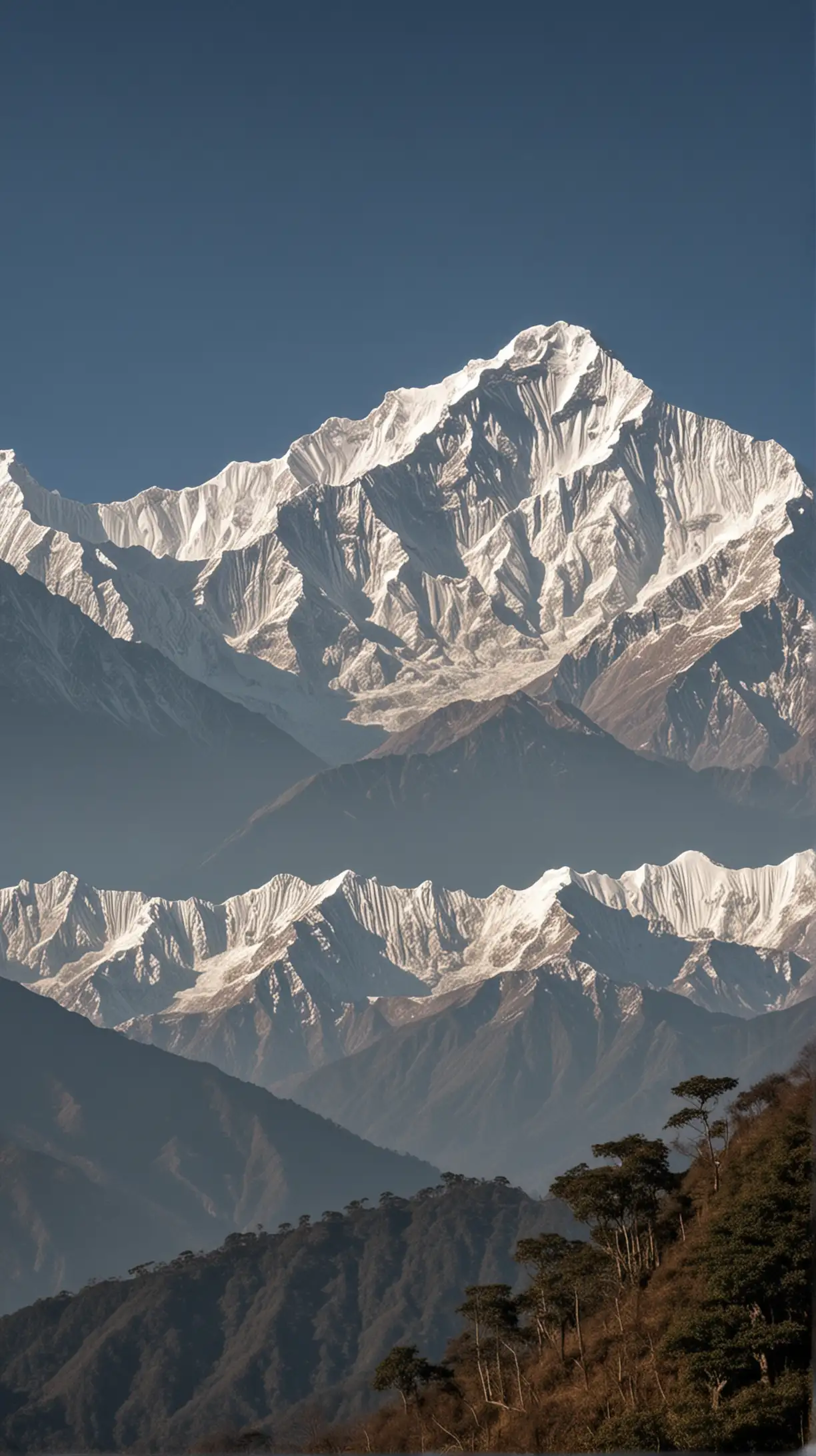 Majestic Kanchenjunga Mountain Range in Nepal