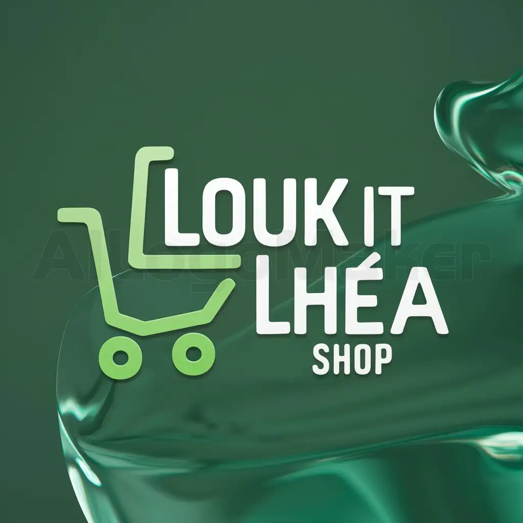 LOGO-Design-for-Louk-It-Lhea-Shop-Green-Color-Scheme-with-Shop-Symbol-and-Clear-Background