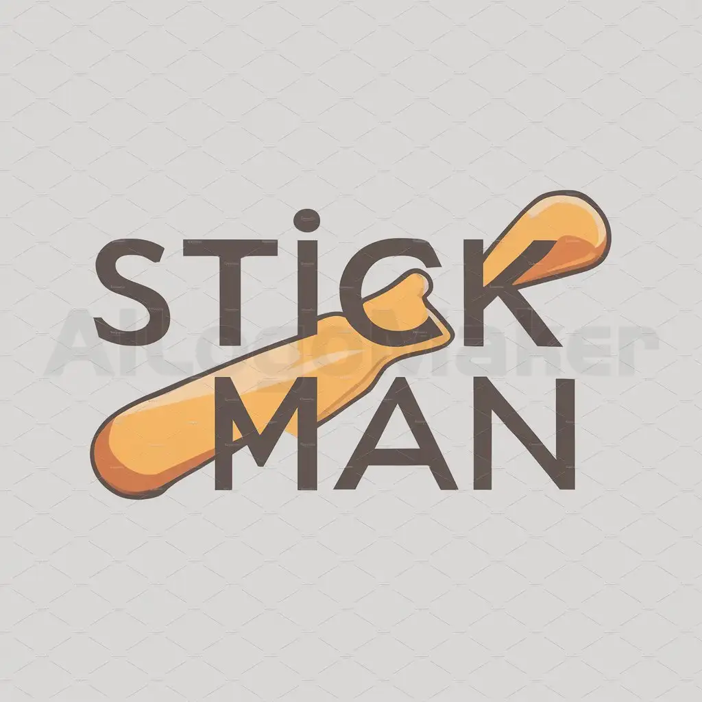 a logo design,with the text "Stick man", main symbol:Cheese stick,Moderate,be used in Brand industry,clear background