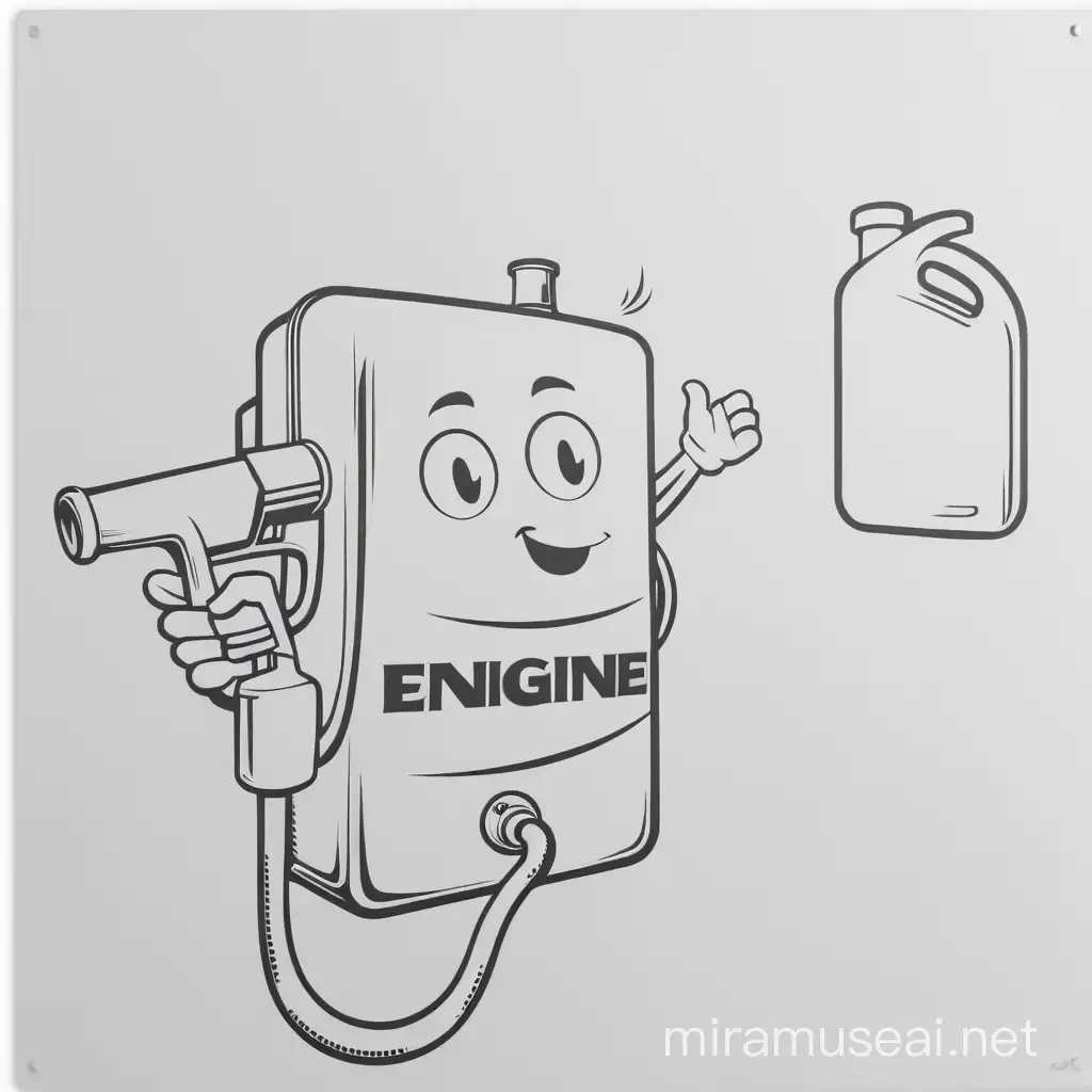 Powerful and Durable Engine Oil Mascot Illustration