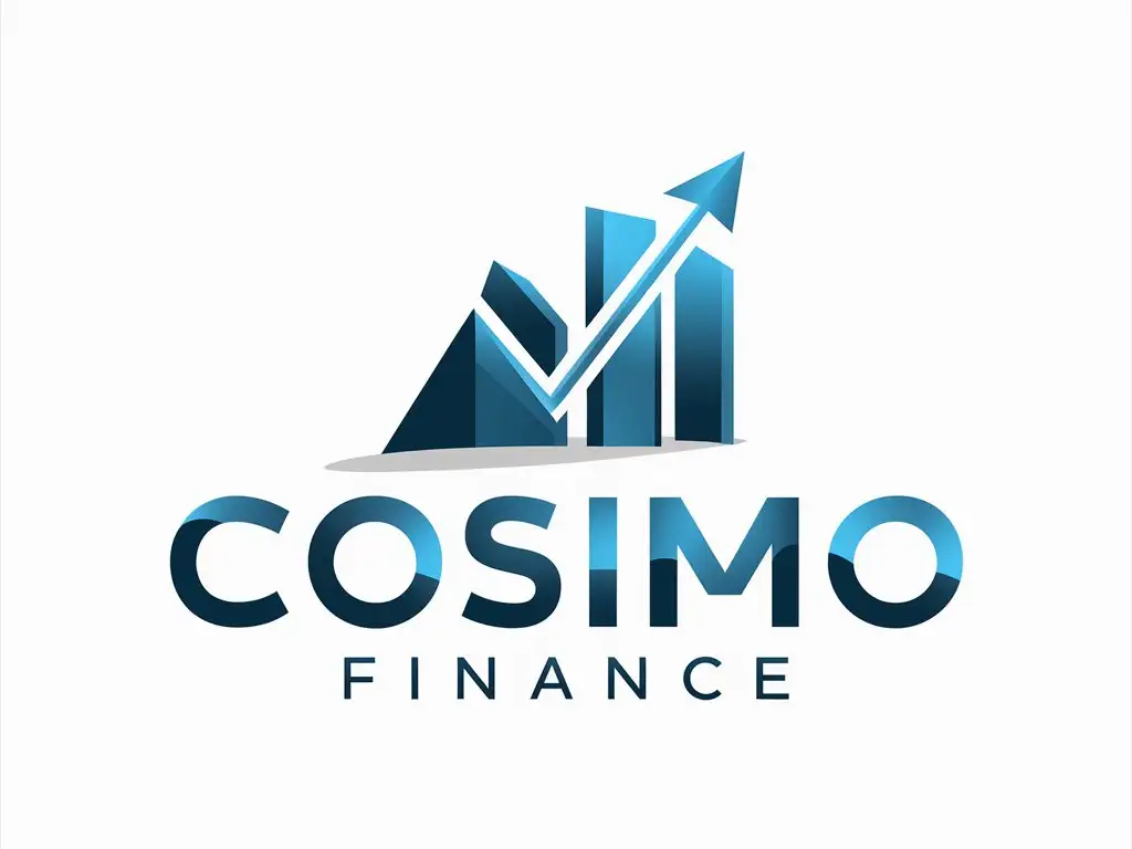 A logo for Cosimo Finance: A rising financial graph