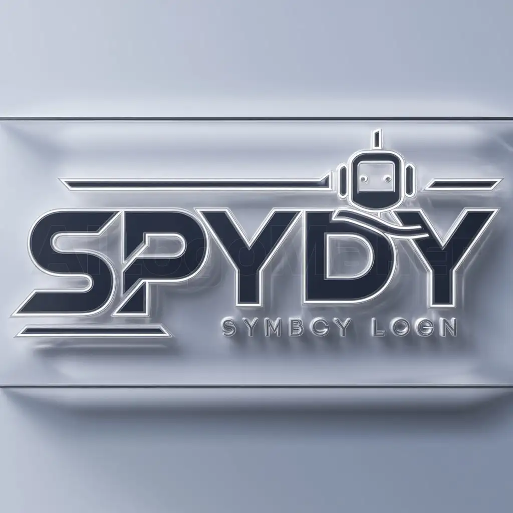 a logo design,with the text "Spydy", main symbol:bot ai icon,Moderate,clear background