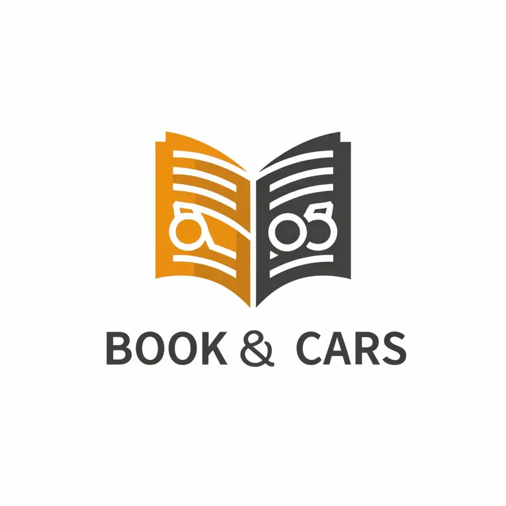 a logo design,with the text "book & cars", main symbol:creat logo Integrates book and coars,Moderate,clear background
