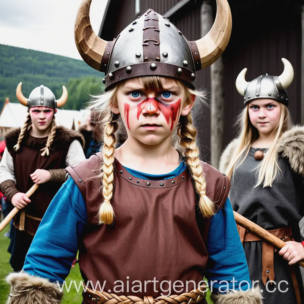 Юноша в костюме викинга с прической Берсерк и без одного глаза, в левой руке посох, в другой шляпа Маша 