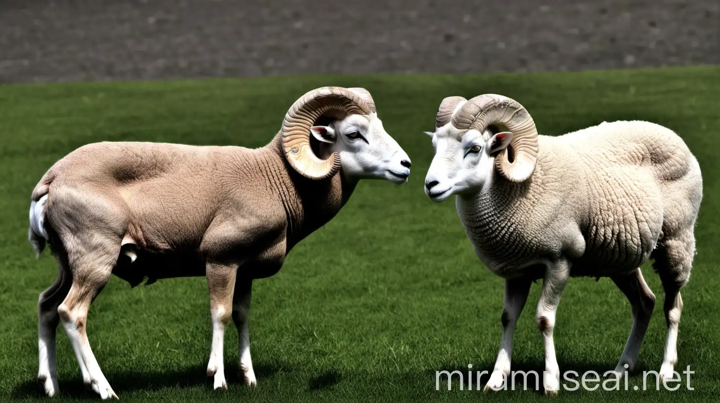 an   indian  ram and an indian ewes 