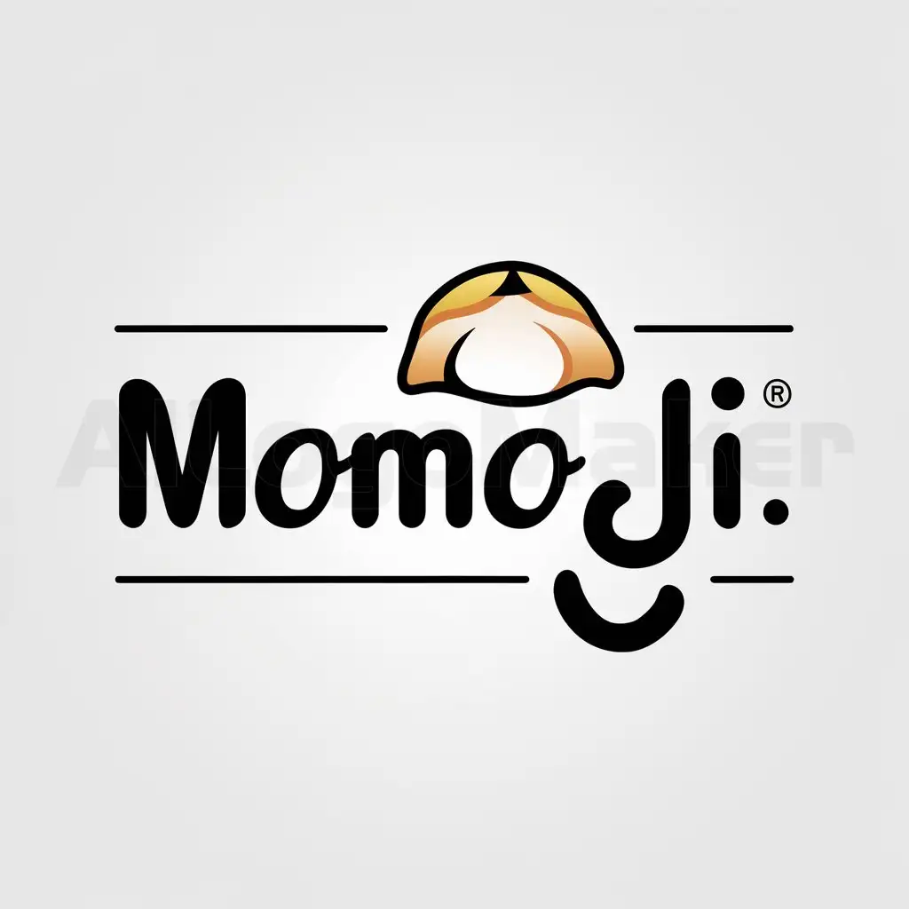 a logo design,with the text 'Momo Ji', main symbol:momo,Moderate,be used in food industry,clear background