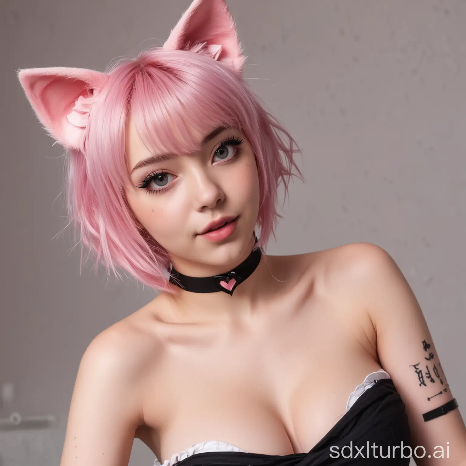 PinkHaired-Girl-with-Cat-and-Heart-Collar-Solo-Portrait-with-Animal-Ears