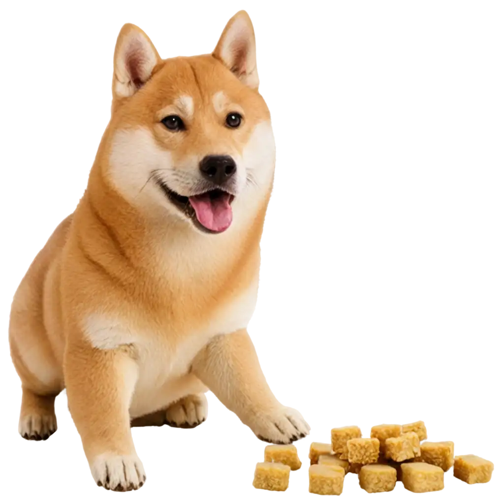 shiba inu dog wif treat