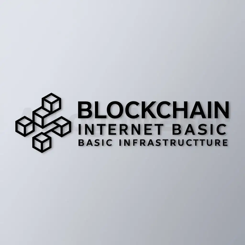 a logo design,with the text "blockchain internet basic infrastructure", main symbol:blockchain,complex,be used in Internet industry,clear background