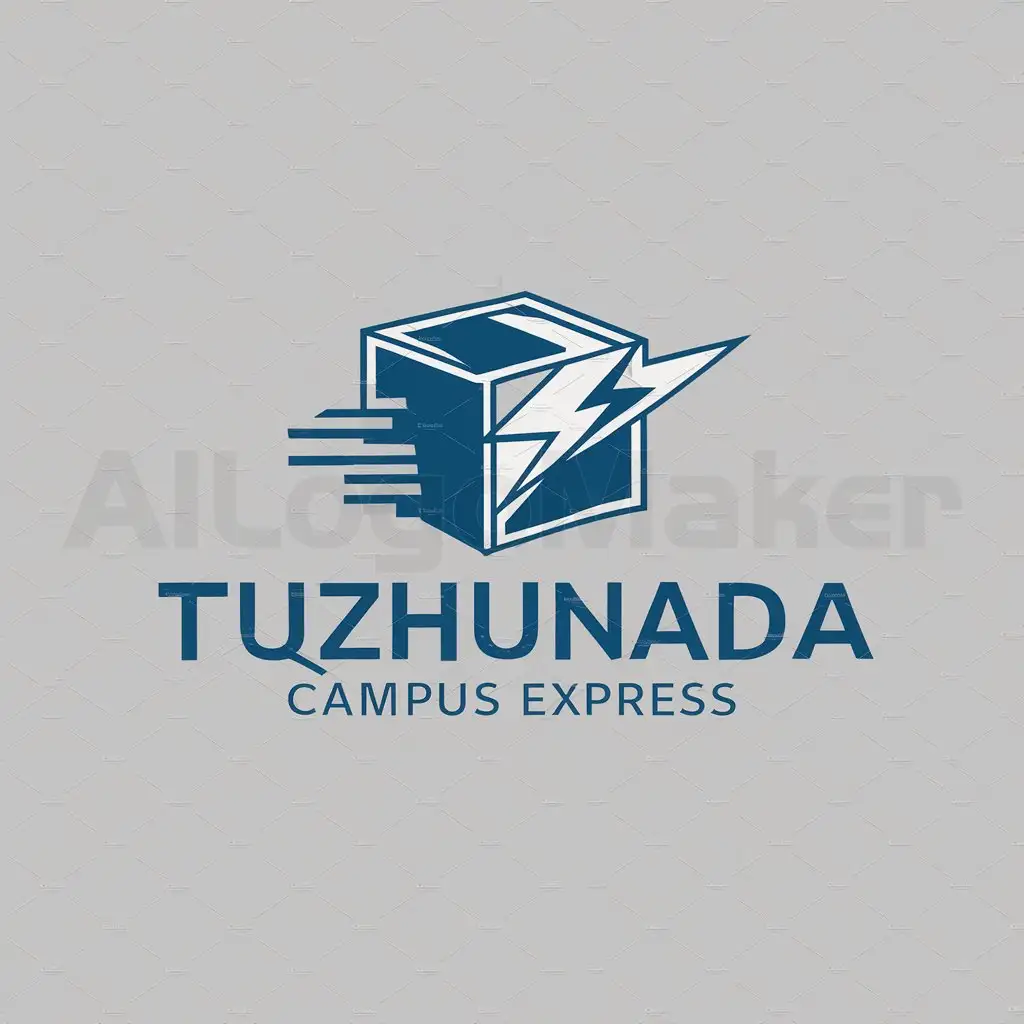 a logo design,with the text "Tuzhunada campus express", main symbol:express box,Moderate,be used in logistics industry,clear background