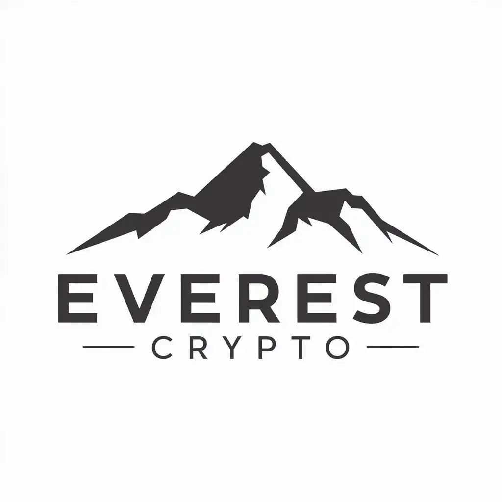 a logo design,with the text "Everest Crypto", main symbol:Everest Mountain,Moderate,be used in Finance industry,clear background