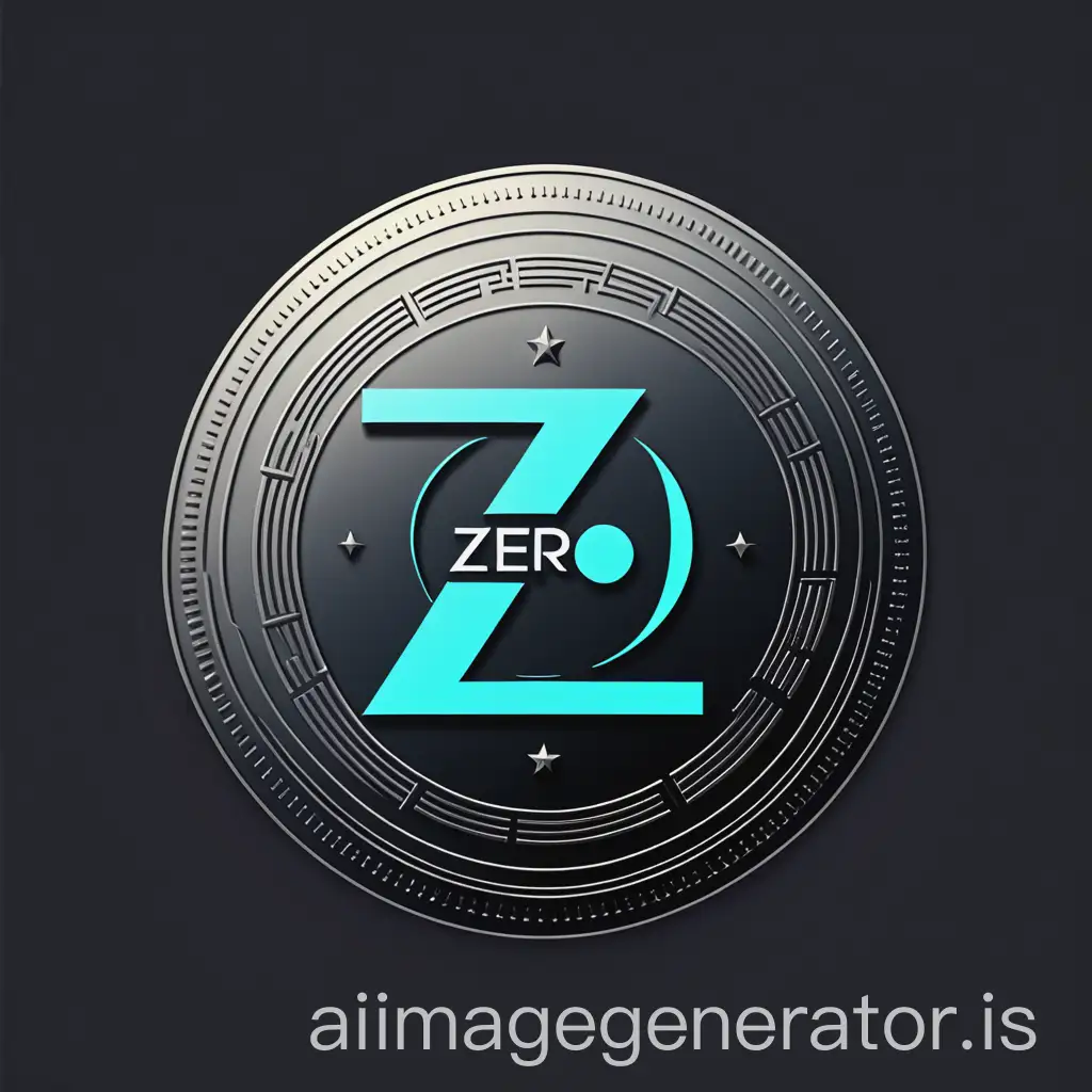 Abstract Geometric Coin Zero Logo Design | AI Image Generator