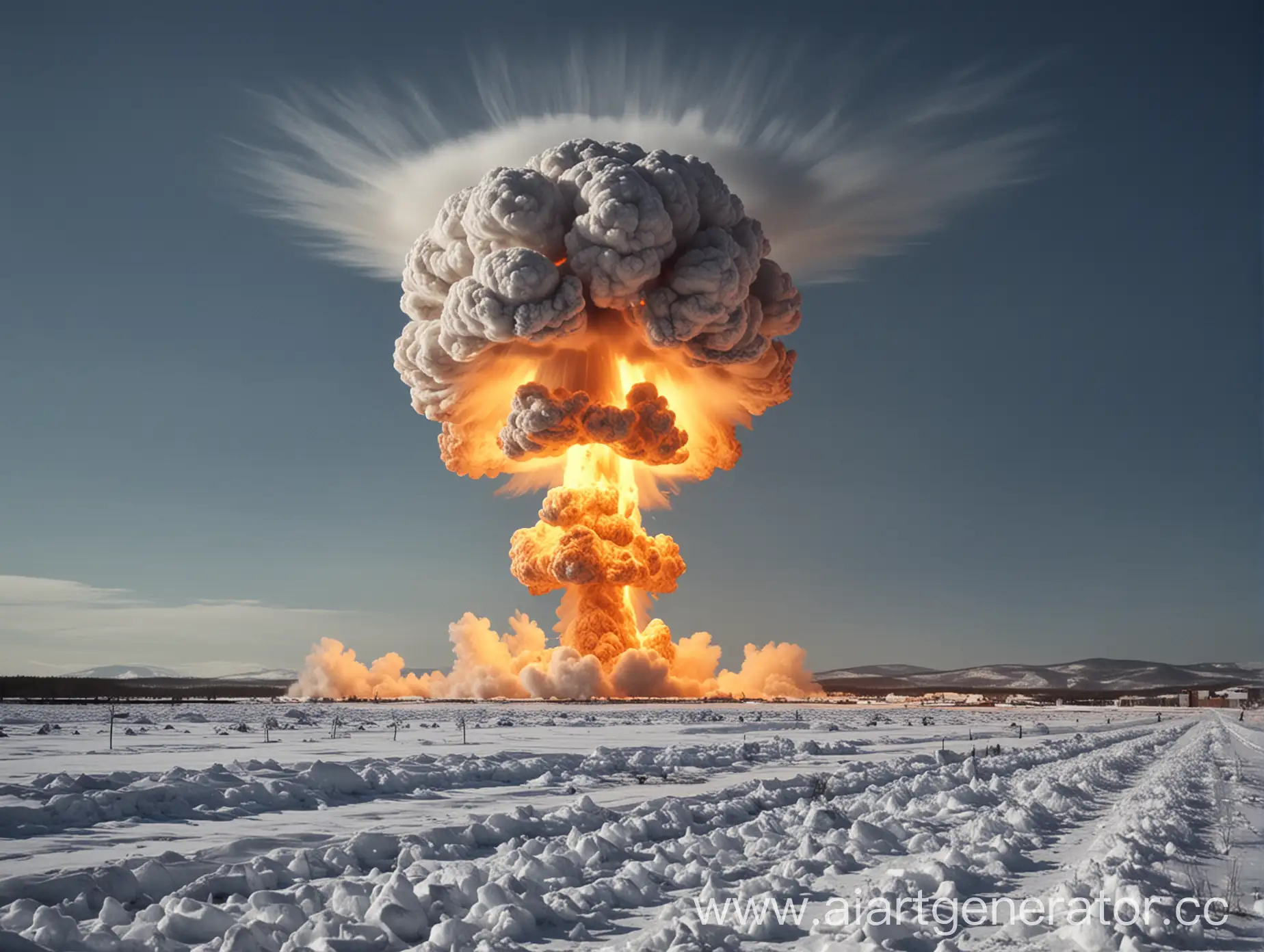 ядерный взрыв зимой