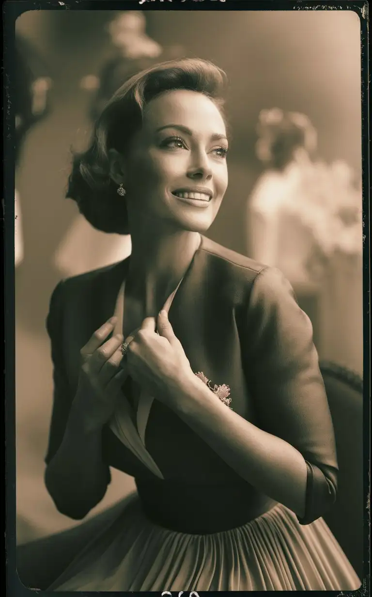 Retro style photo of Angelina Jolie , Aesthetic feeling of shooting art, shot on Agfa Vista 200, Foggy 