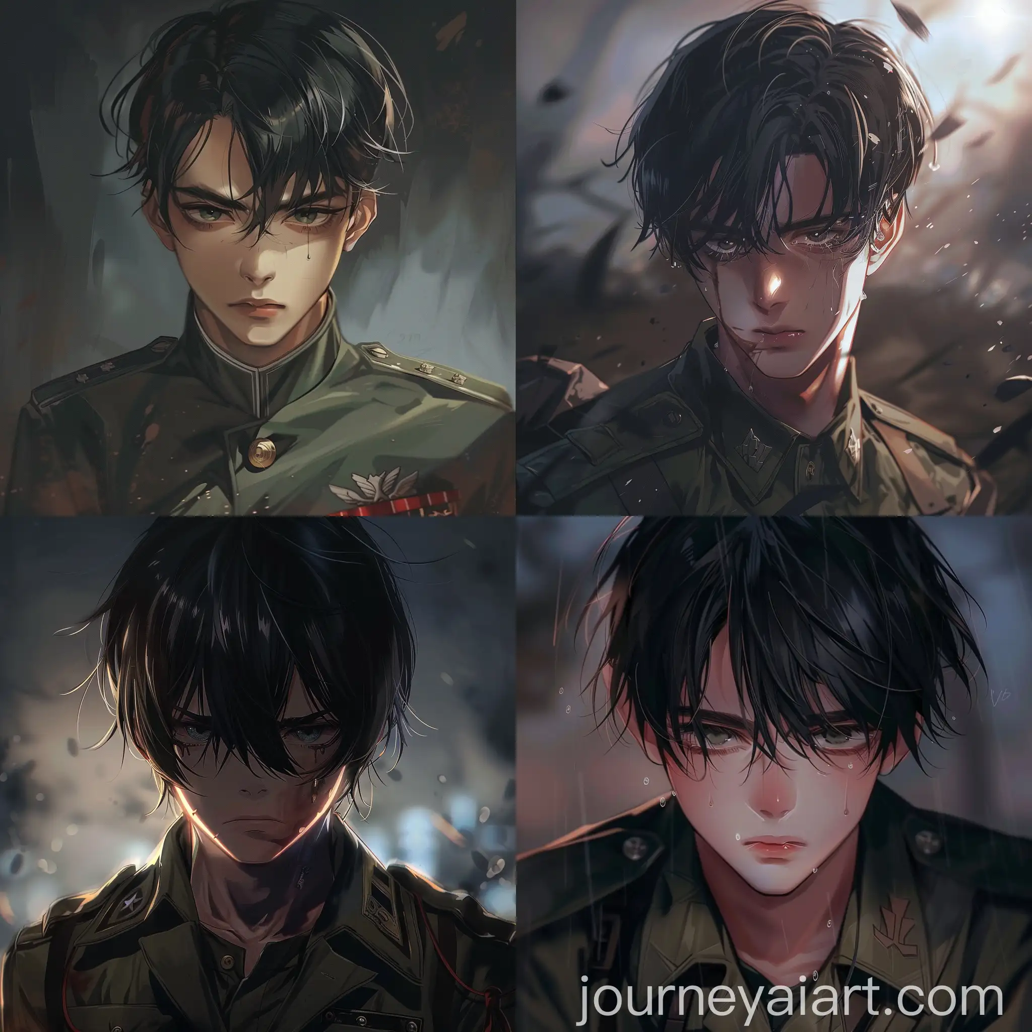 Makoto-Shinkai-Style-Military-Anime-Boy-Portrait-in-Cinematic-Lighting