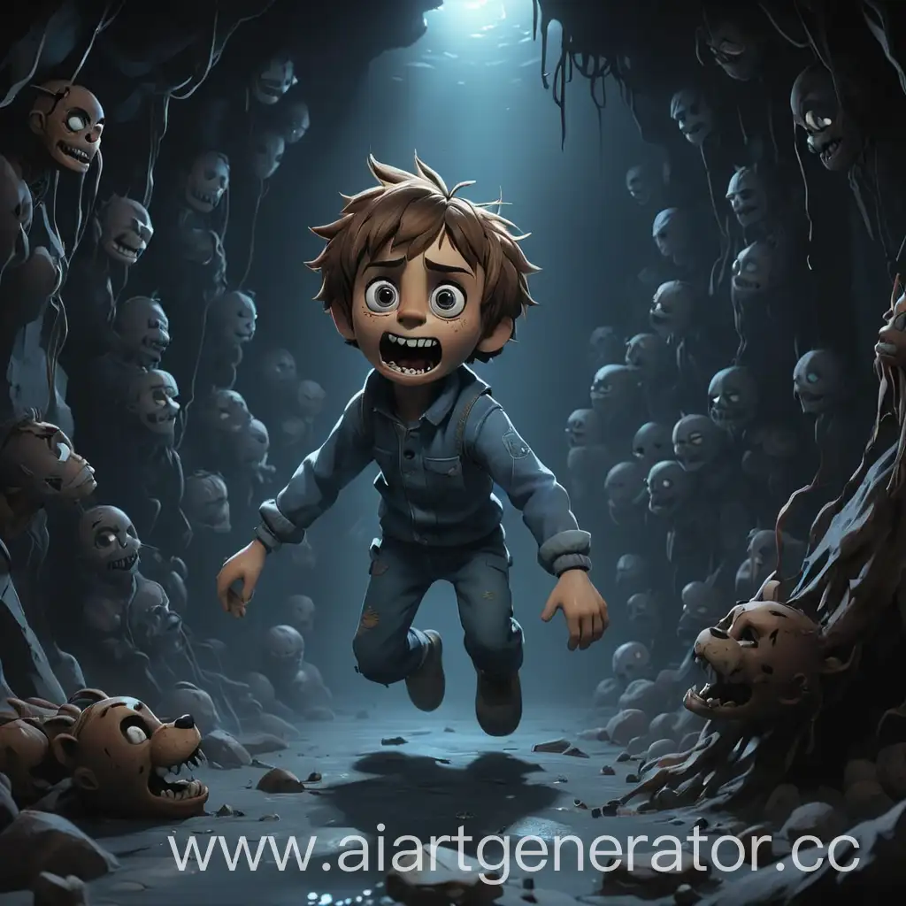 Childs-Descent-into-Abyss-Haunting-Scene-with-Eerie-Souls-and-Animatronics