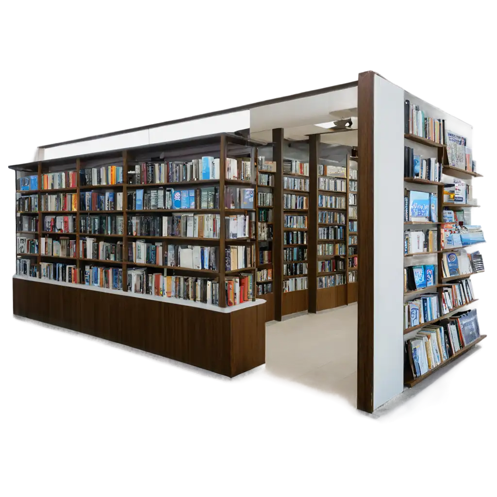 Explore-the-Vibrant-World-of-Books-with-this-HighQuality-PNG-Image-of-a-Bookstore