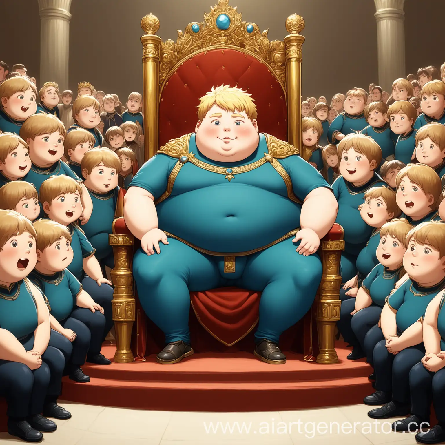Chubby-FairHaired-Boy-Sitting-on-a-Throne-Surrounded-by-Courtiers