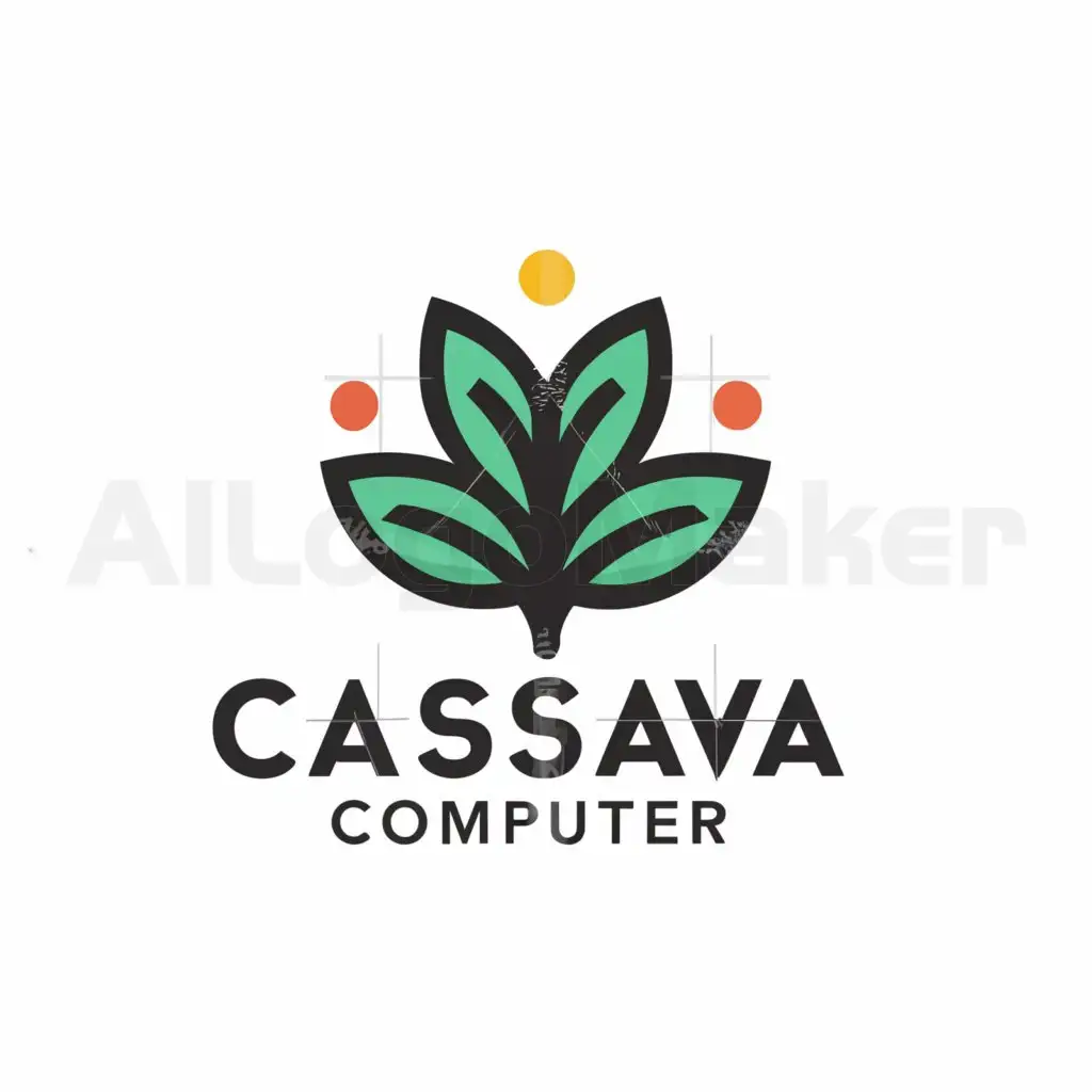 a logo design,with the text "cassava computer", main symbol:cassava,Moderate,be used in Technology industry,clear background