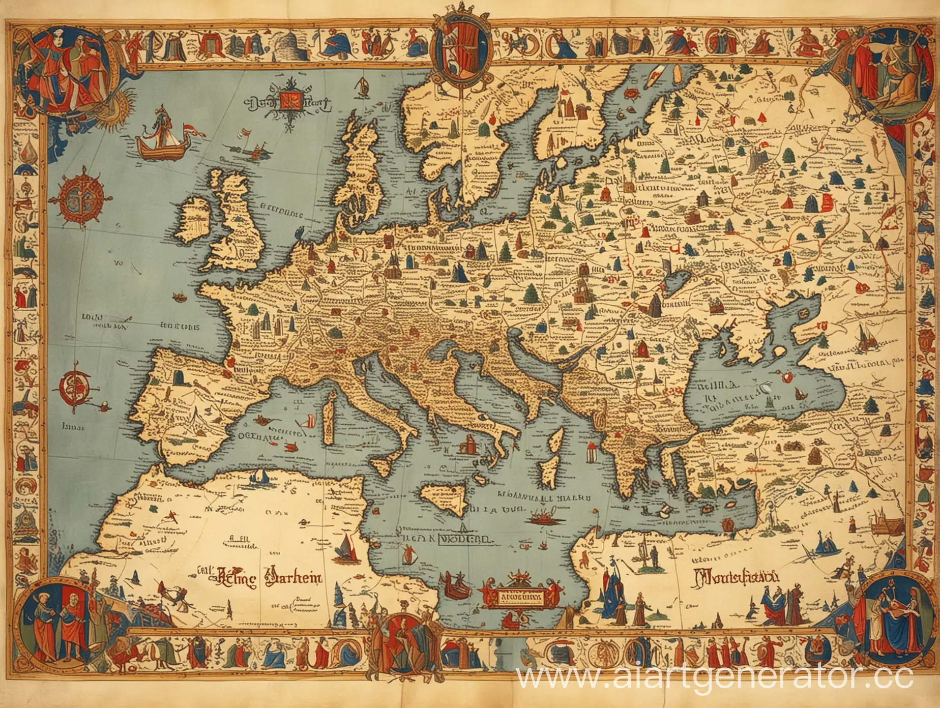 Карта мира средневековья