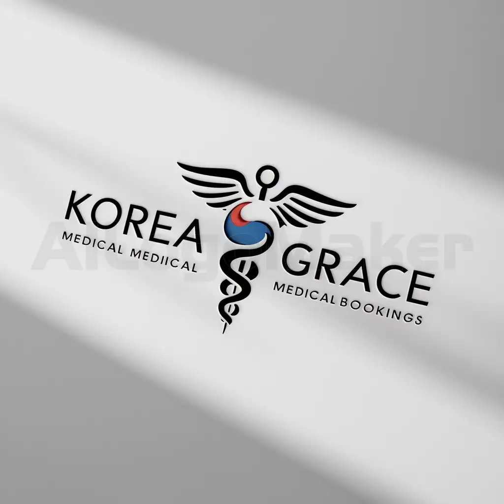 a logo design,with the text "Korea by Grace Medical Bookings", main symbol:medical symbol and south Korea flag,Minimalistic,be used in Beauty Spa industry,clear background