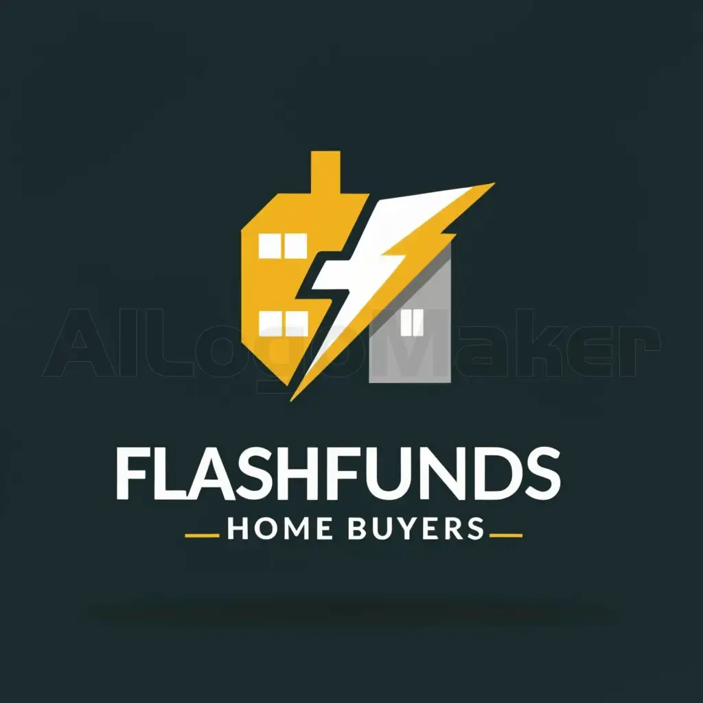 a logo design,with the text "Flash Funds Home Buyers", main symbol:lightening bolt,Moderate,be used in Real Estate industry,clear background