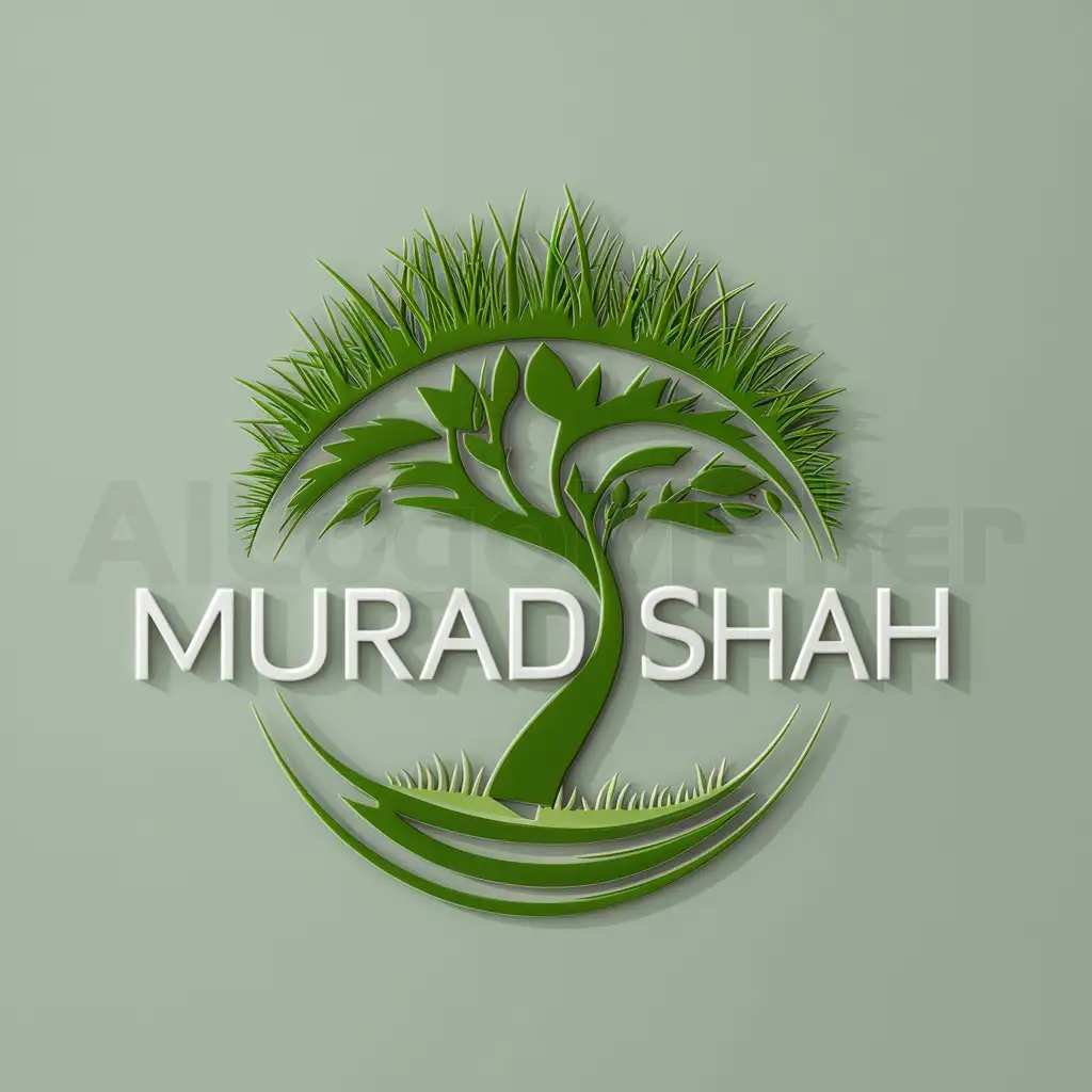 LOGO-Design-For-Murad-Shah-Fresh-Green-Grass-with-Clear-Text-on-Moderate-Background