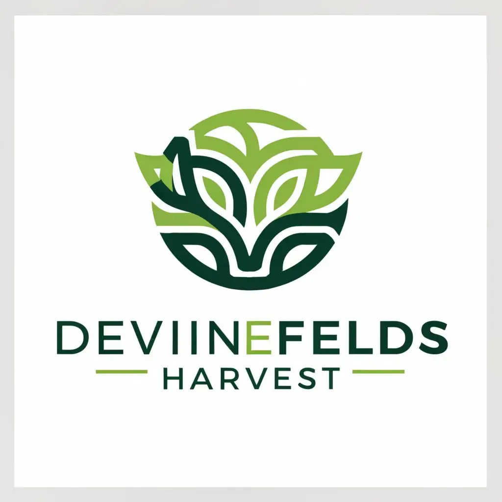 a logo design,with the text "Devine Fields Harvest", main symbol:digital green world,Moderate,be used in Technology industry,clear background