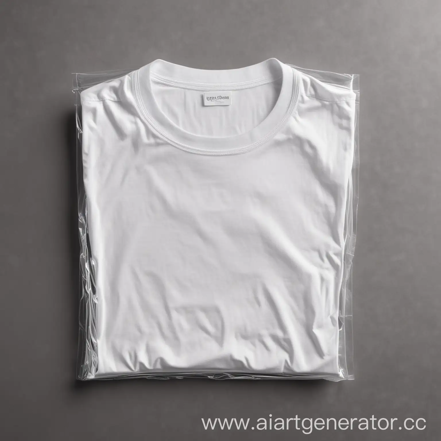 white T-shirt in a transparent vacuum package