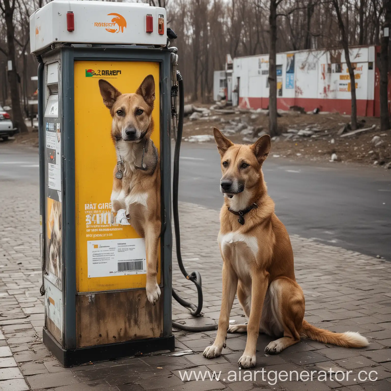 Positive-Advertisement-at-Gas-Station-ROSNEFT-Exhibition-of-Homeless-Domestic-Animals