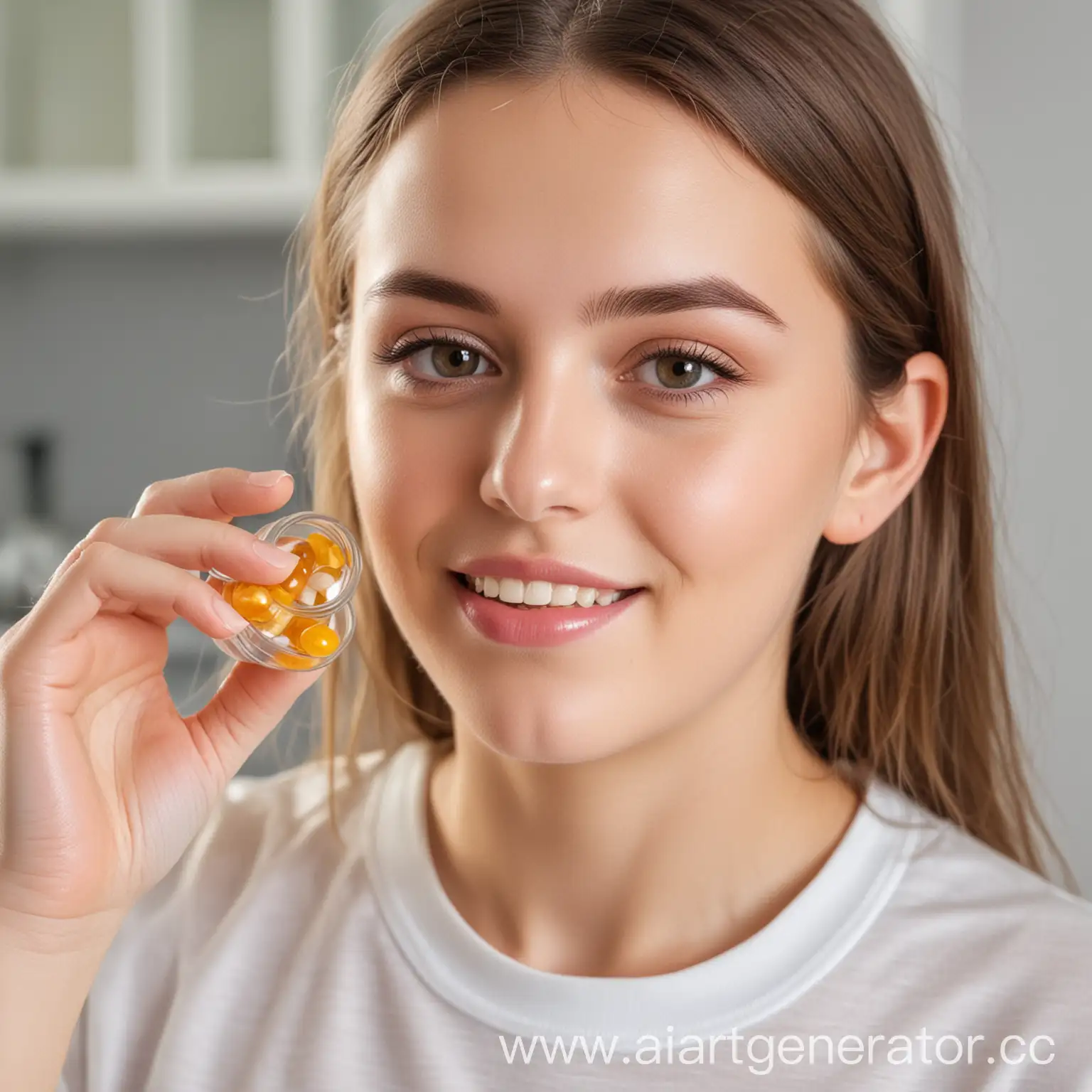 girl taking vitamins