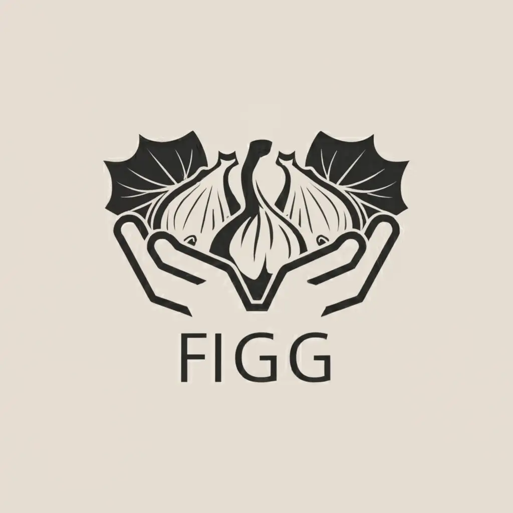 a logo design,with the text 'figs', main symbol:a pair of hands holding figs, one fig cut in half, Minimalistic, be used in Entertainment industry, clear background