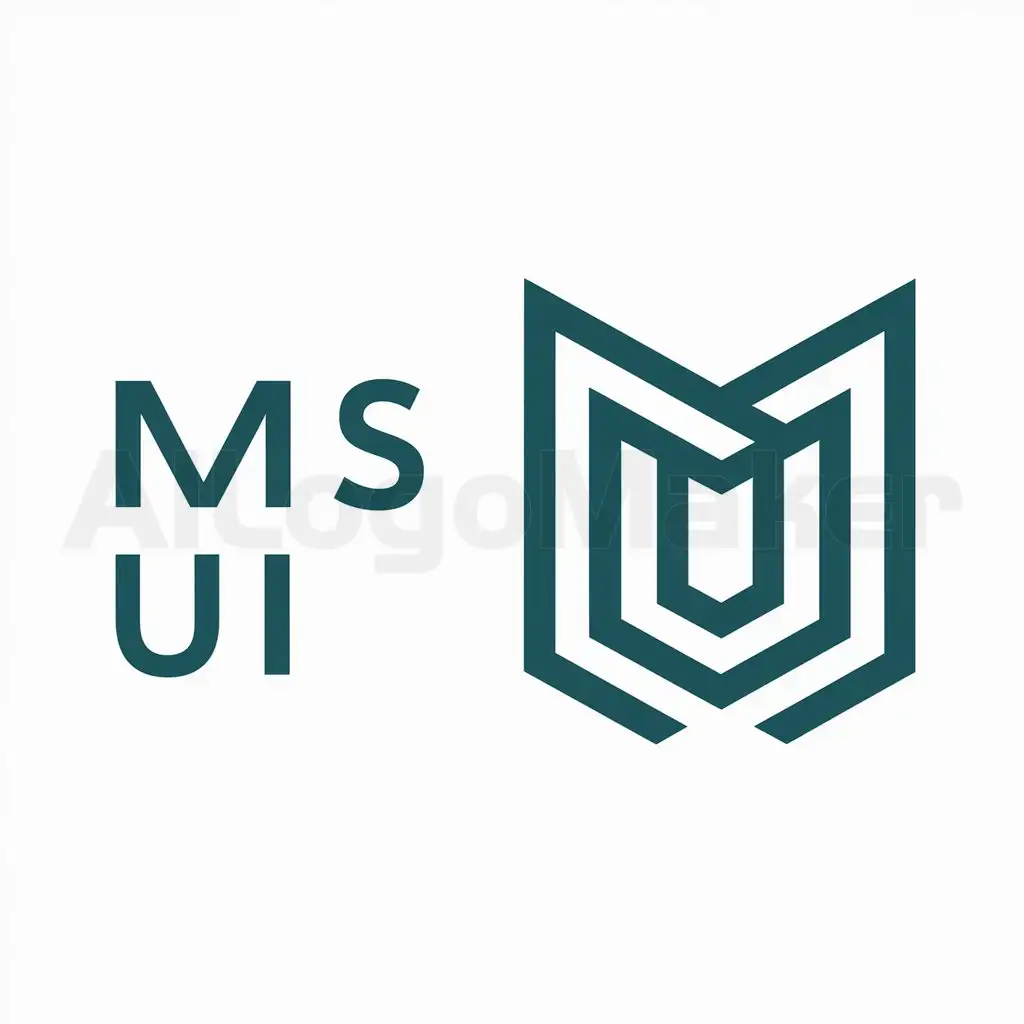 a logo design,with the text "MS UI", main symbol:letters,Moderate,be used in Technology industry,clear background