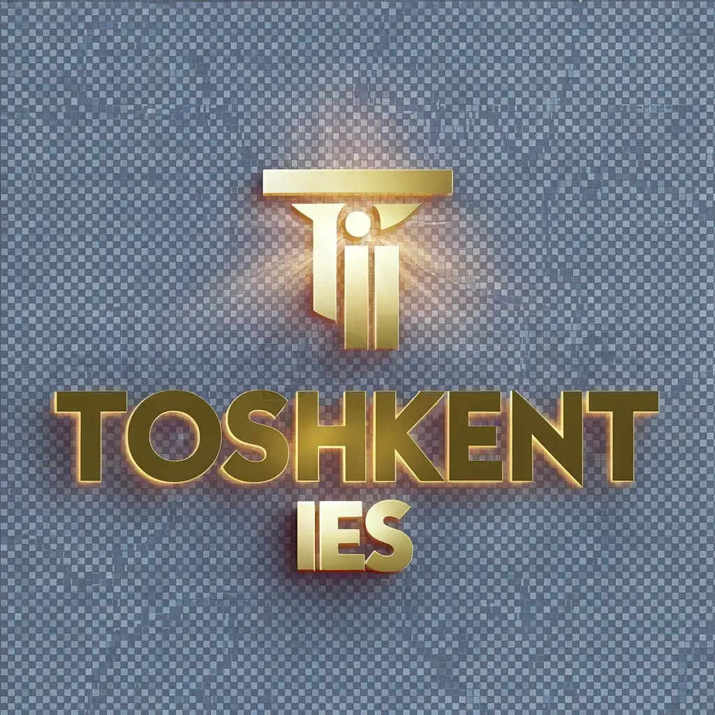 LOGO-Design-For-Toshkent-IES-Elegant-Golden-Text-on-Transparent-Background