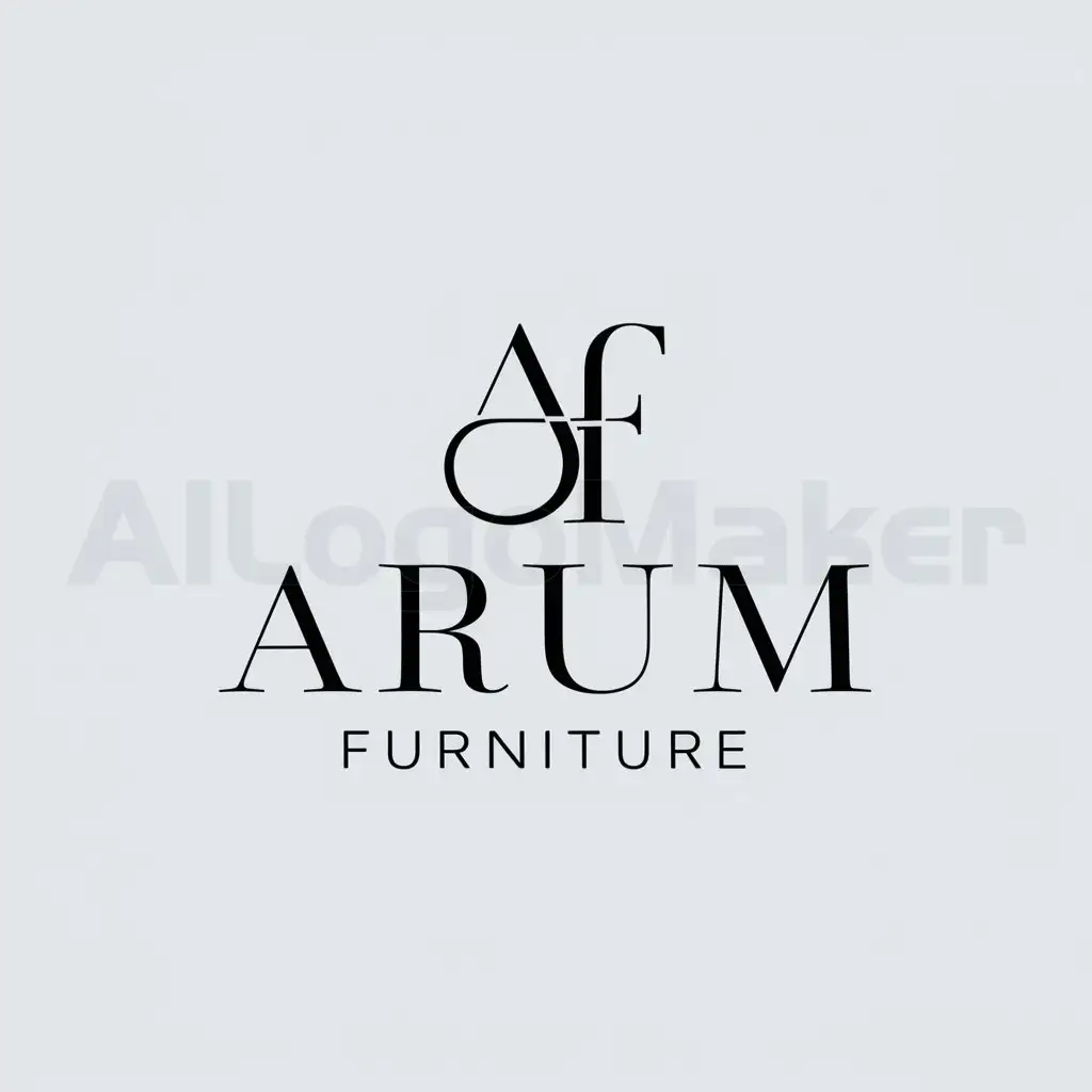 a logo design,with the text "Arum Furniture", main symbol:Stylized Initials,Minimalistic,be used in Others industry,clear background
