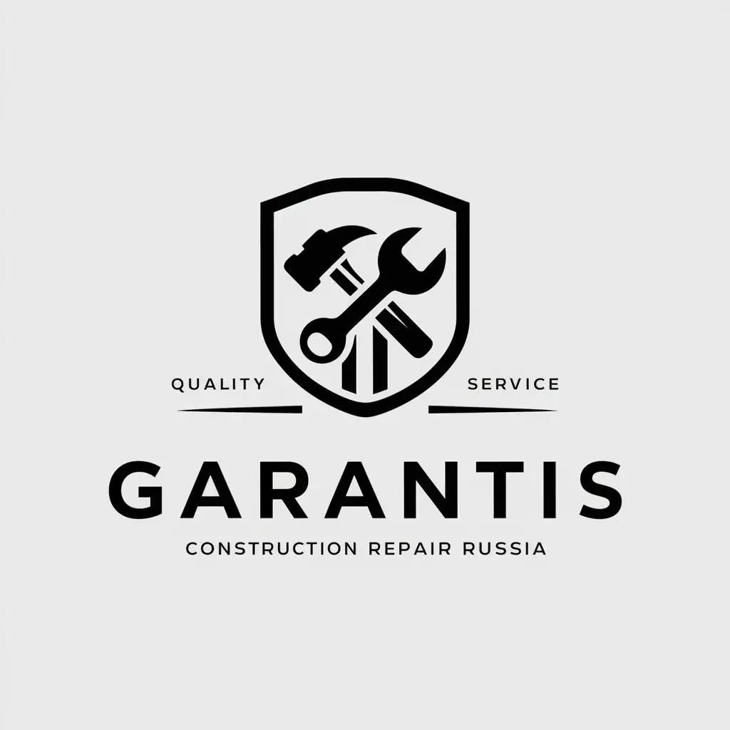 a logo design,with the text "Garantis", main symbol:Quality repair with guarantee across all Russia,Moderate,be used in Construction industry,clear background