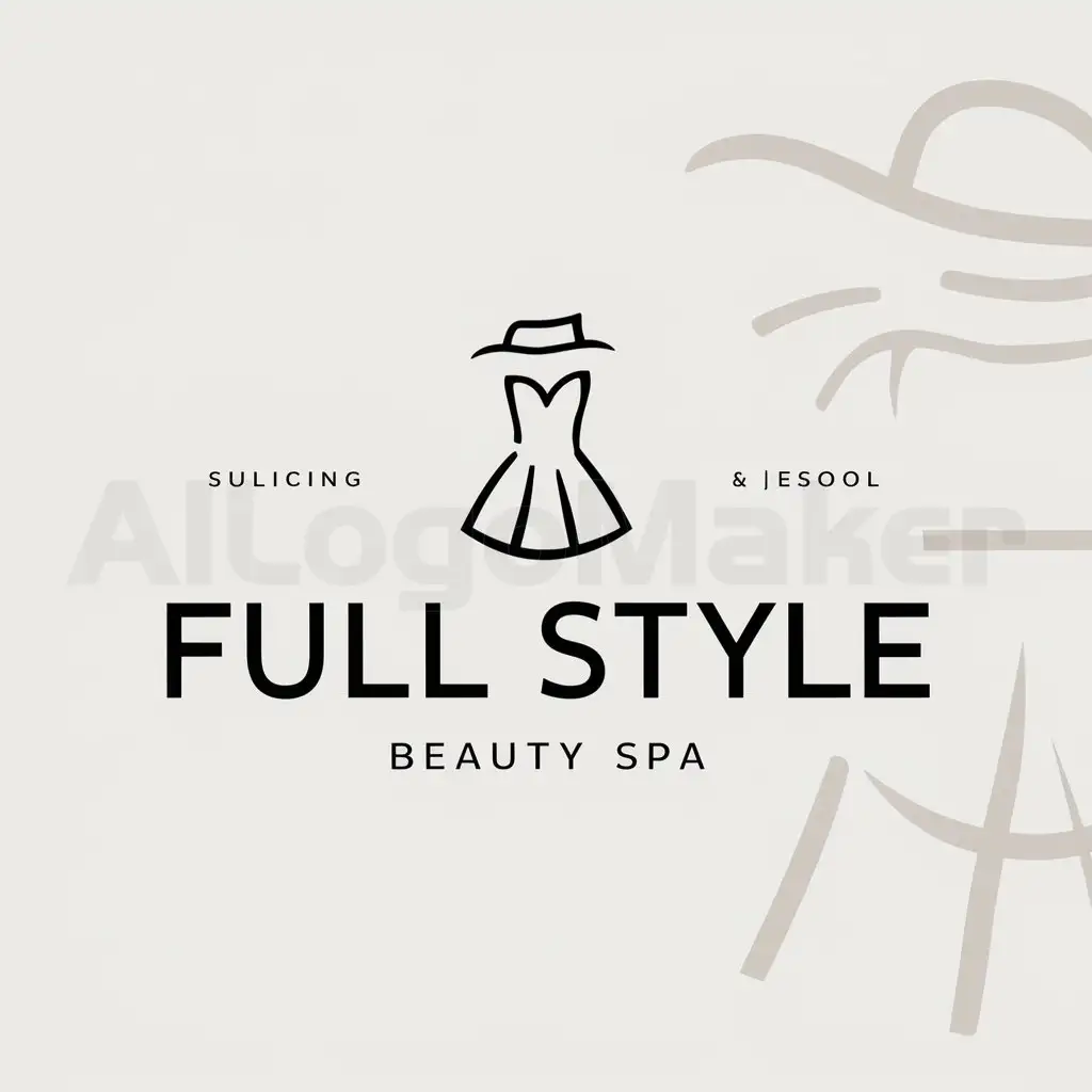 a logo design,with the text "Full style", main symbol:Dress and hat,Moderate,be used in Beauty Spa industry,clear background