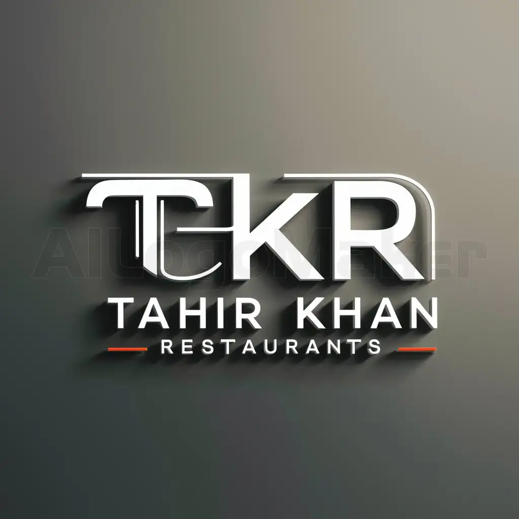 a logo design,with the text "Tahir Khan Restaurants", main symbol:TKR,Moderate,clear background