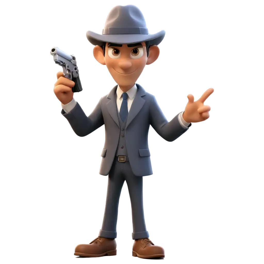 cartoon 3D detective
