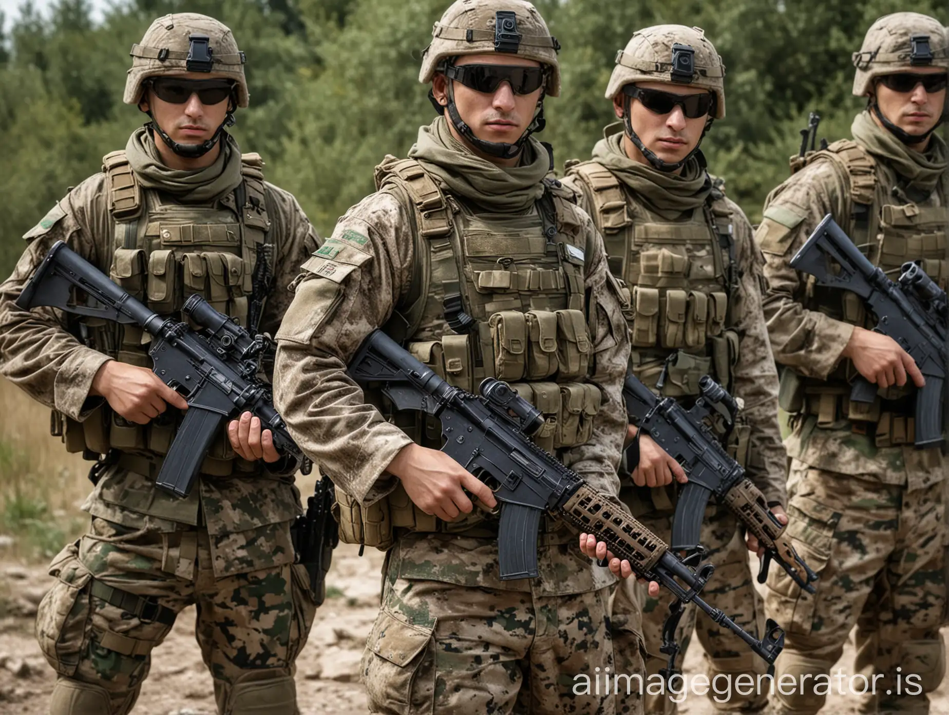 Modern-Bulgarian-Soldiers-in-Digital-Camouflage-with-AK47-Weapons