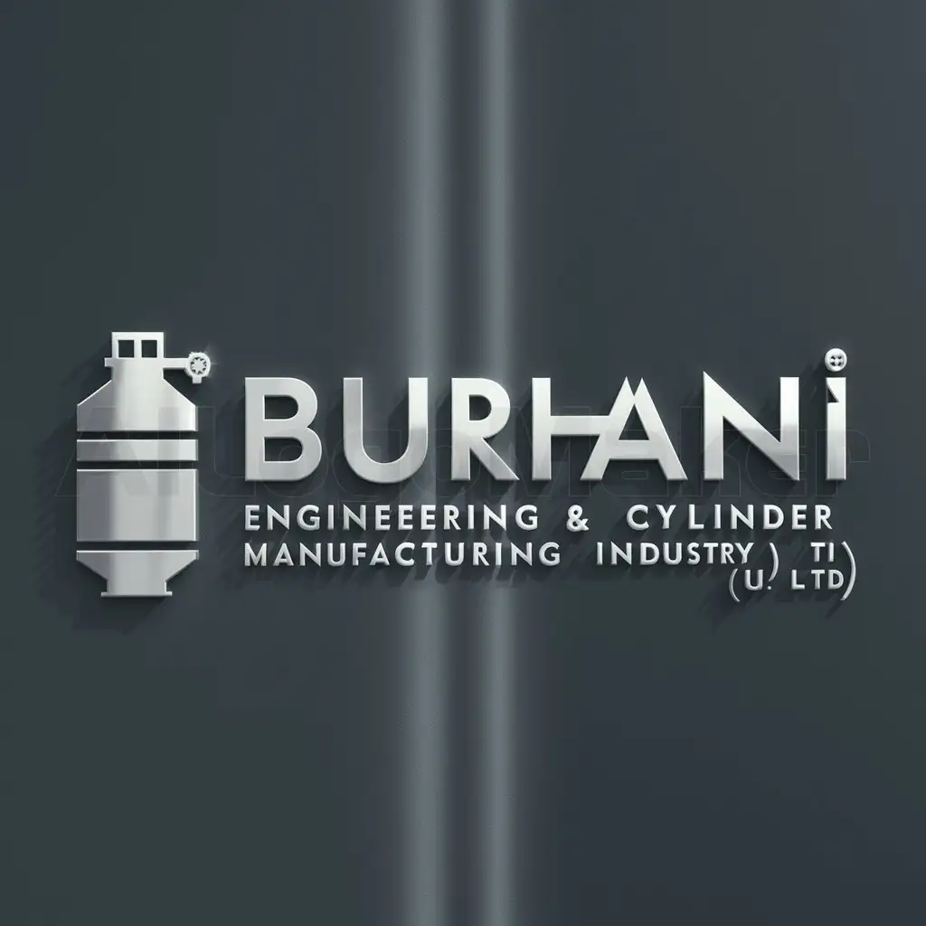 a logo design,with the text "Burhani Engineering & Cylinder Manufacturing Industry (U) Ltd", main symbol:Gas cylinder manufacturing, engineering industry,Moderate,clear background