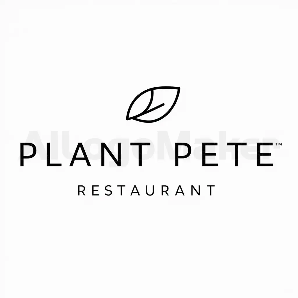 a logo design,with the text "Plant Pete", main symbol:Blatt,Minimalistic,be used in Restaurant industry,clear background
