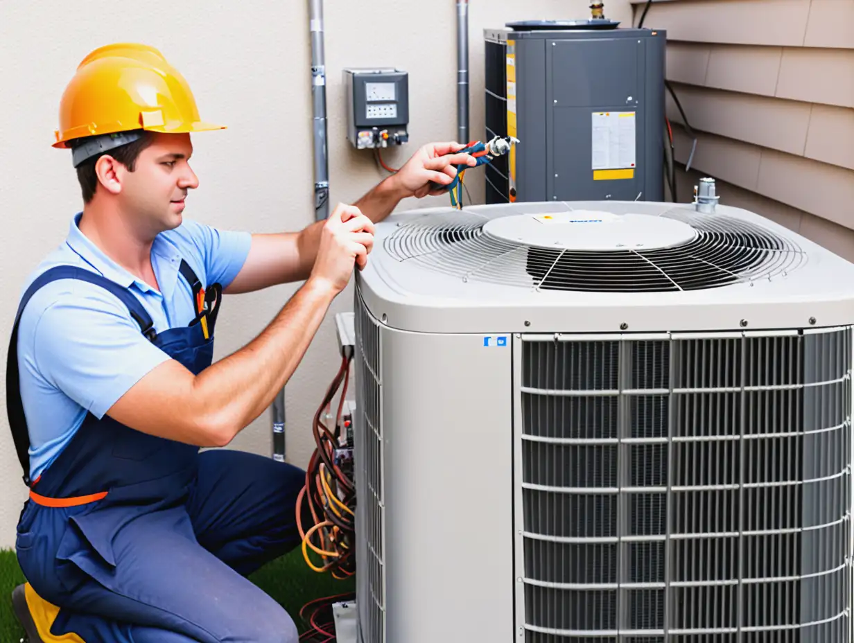 Professional AC Replacement Services Expert Worker Ensures Clear Visibility