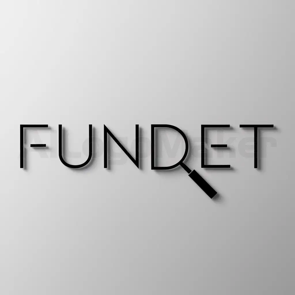 a logo design,with the text "fundet", main symbol:zoek glas,Minimalistic,clear background
