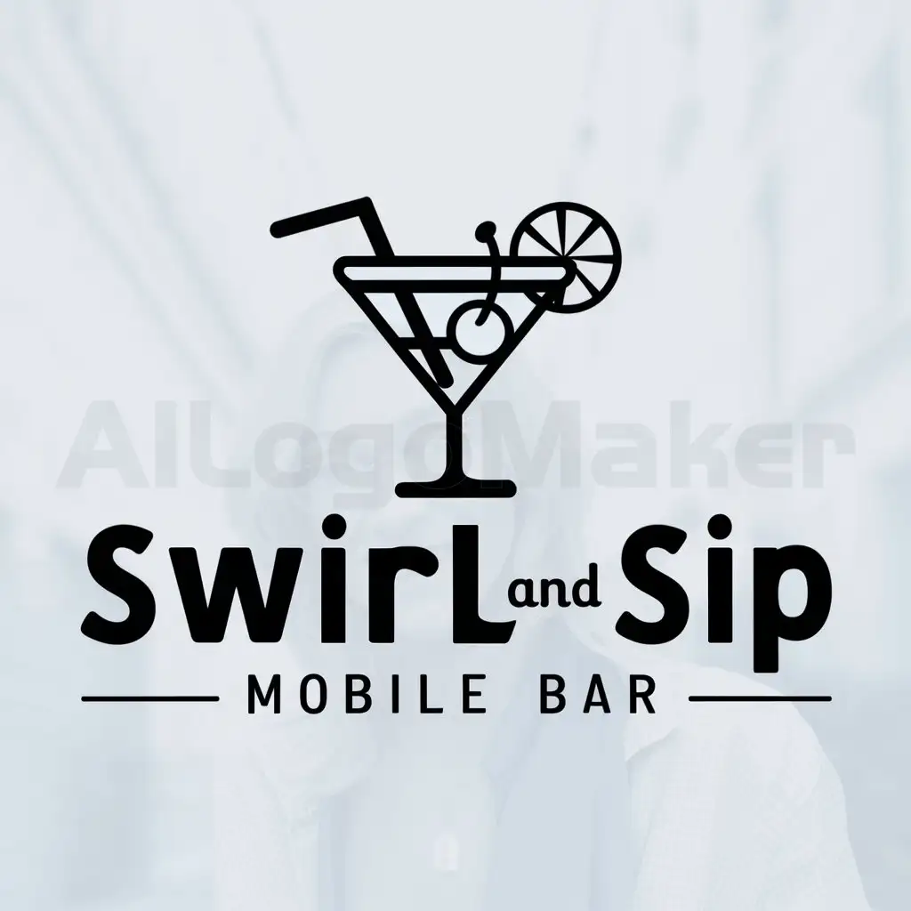 LOGO-Design-for-Swirl-and-Sip-Mobile-Bar-Elegant-Cocktail-Emblem-on-Clear-Background