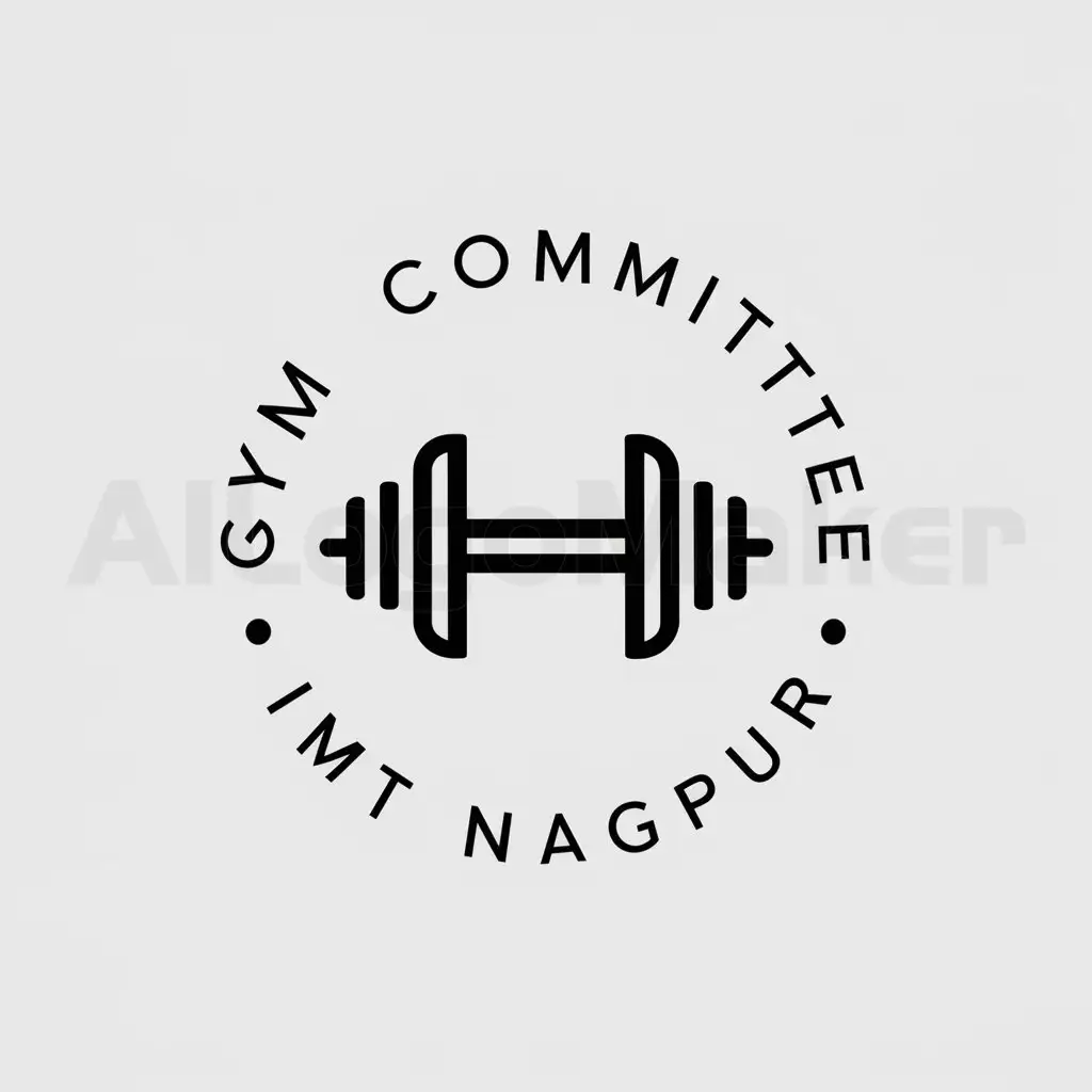 a logo design,with the text "GYM committe (IMT Nagpur)", main symbol:Gym,Moderate,clear background