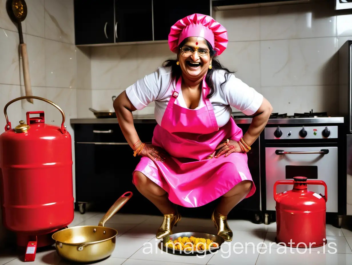 Mature-Indian-Woman-Cooking-in-Luxurious-Kitchen-with-Vegetables